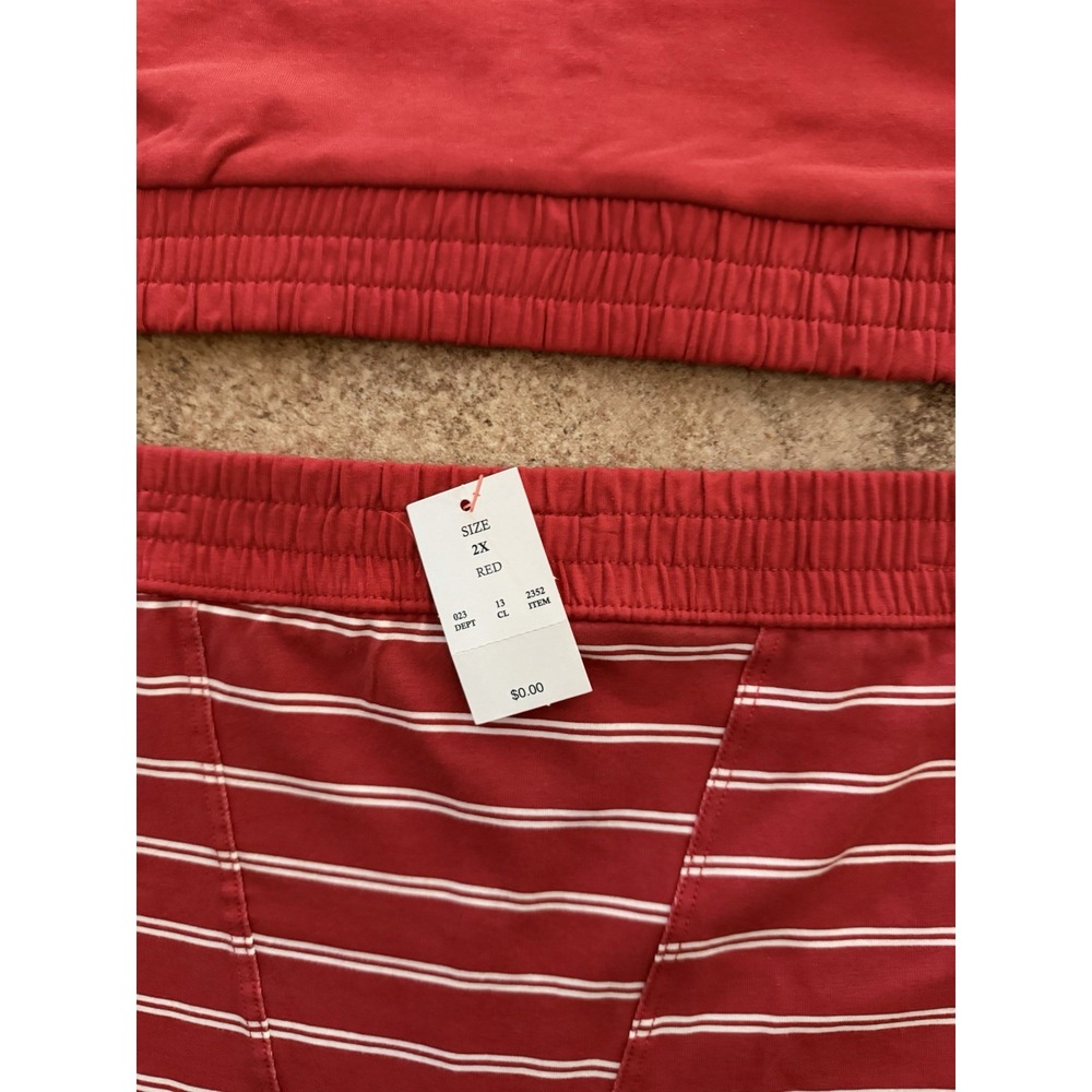 Women's Colsie Red & White Striped Bralette & Shorts Undergarment Set Size 2X - Picture 2 of 5